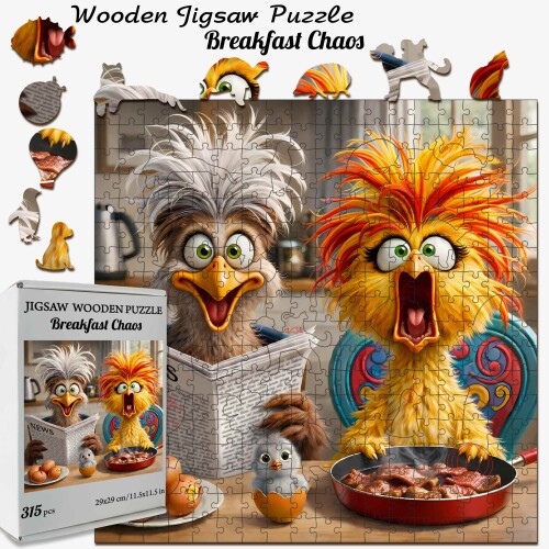 Дървен пъзел „Сутрешен хаос“  –  до 950 части