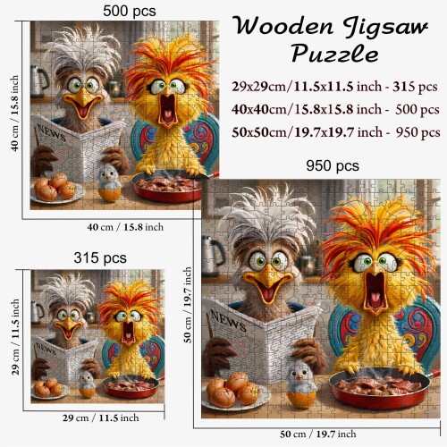 Дървен пъзел „Сутрешен хаос“  –  до 950 части