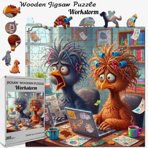 Дървен пъзел „Работна буря“  –  до 950 части
