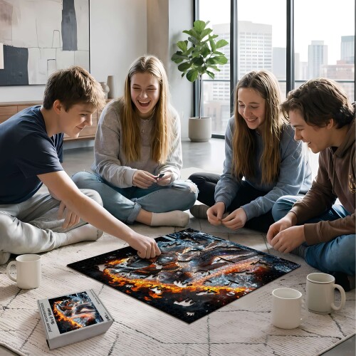 Дървен пъзел „Огън и вода“  –  до 940 части