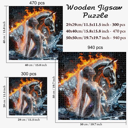 Дървен пъзел „Огън и вода“  –  до 940 части