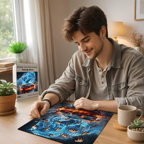 Дървен пъзел „Буря от скорост“  –  до 940 части