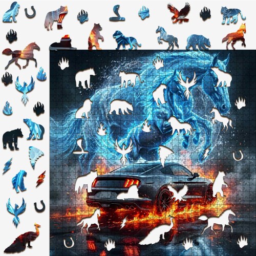 Дървен пъзел „Буря от скорост“  –  до 940 части