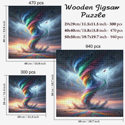 Дървен пъзел „Буря от цветове“  –  до 940 части