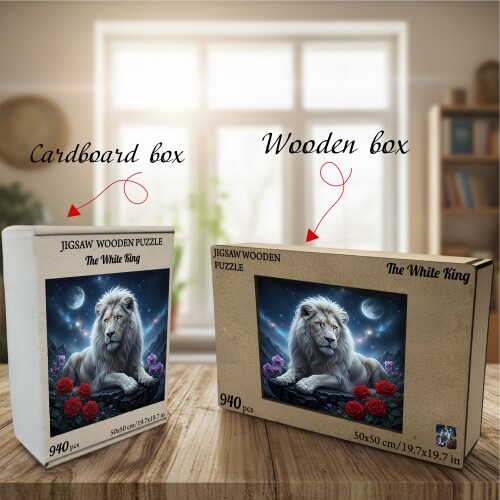 Дървен пъзел „Белият крал“  –  до 940 части