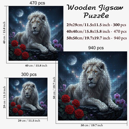 Дървен пъзел „Белият крал“  –  до 940 части