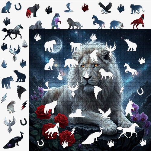 Дървен пъзел „Белият крал“  –  до 940 части