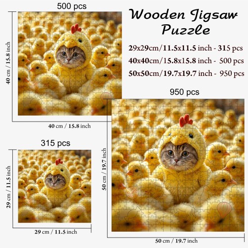 Дървен пъзел „Пухкаво нашествие“ –  до 950 части