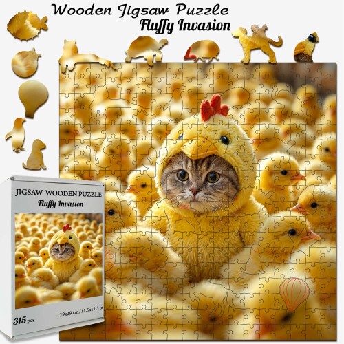 Дървен пъзел „Пухкаво нашествие“ –  до 950 части