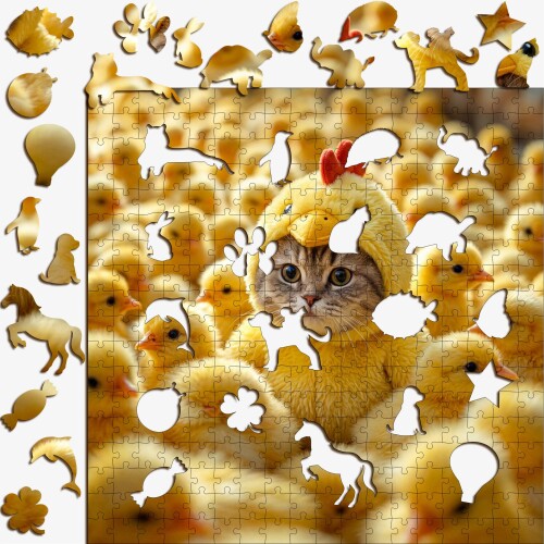 Дървен пъзел „Пухкаво нашествие“ –  до 950 части