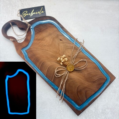 Светеща дъска от орех с епоксидна смола 004