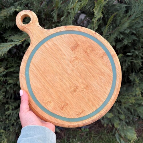 Светеща дъска от бамбук с нож за сирена  012