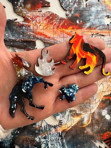 Дървен пъзел „Огън и вода“  –  до 940 части