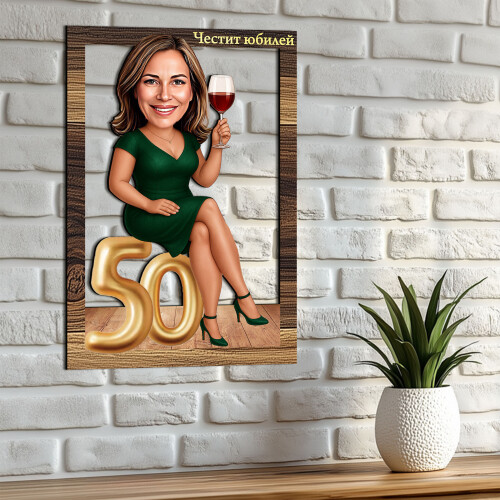 3Д карикатура на жена - Златни 50