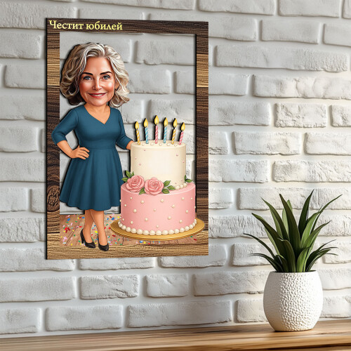 3Д карикатура на жена - Сладък юбилей