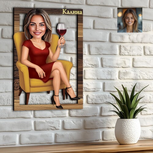 3Д карикатура на жена - Червено изкушение