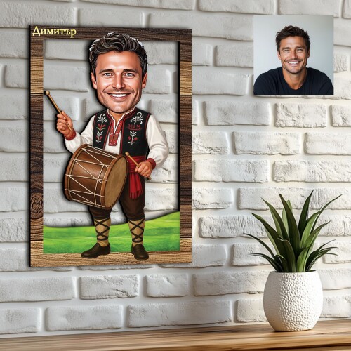 3Д карикатура на мъж - Тъпанджия