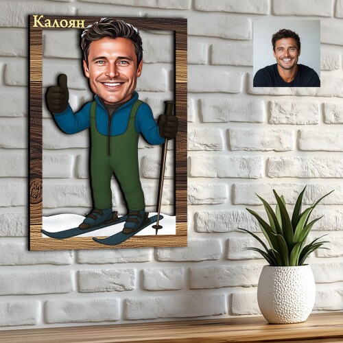 3Д карикатура на мъж - Скиор Модел 2