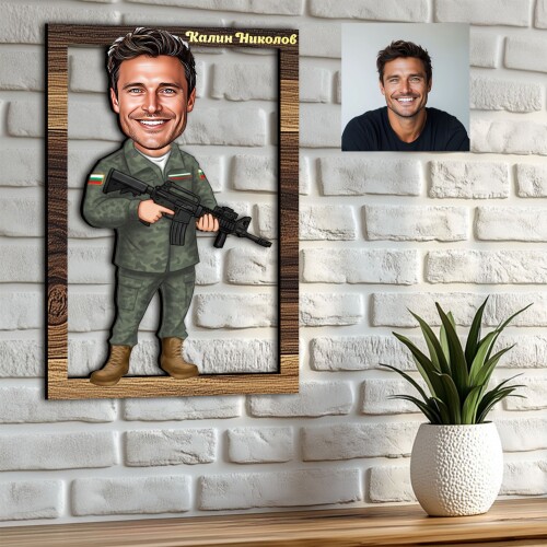 3Д карикатура на мъж - Войник