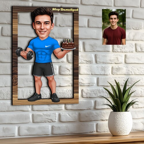 3Д карикатура на мъж - Атлет