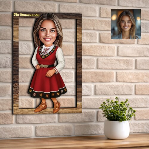 3Д карикатура на жена - Народни танци