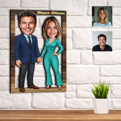 3Д карикатура на бизнес двойка