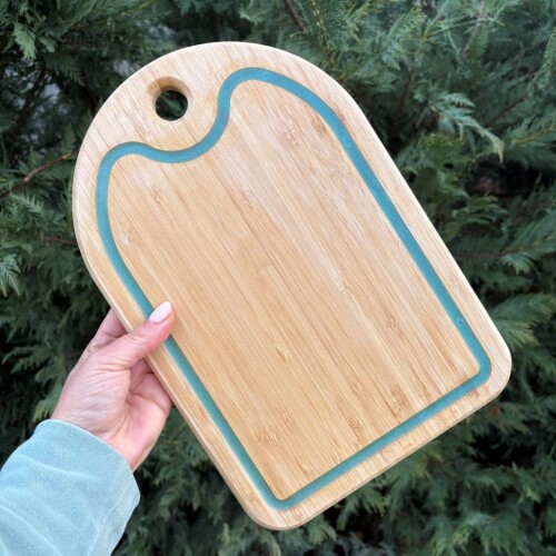 Светеща дъска от бамбук с нож за сирена 014