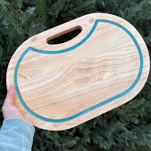 Светеща дъска от бамбук с нож за сирена 015