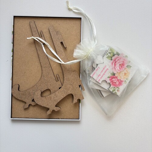 Дървена покана тип пъзел за сватба 002